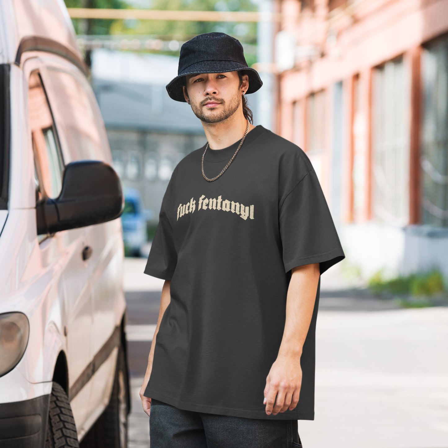 Oversized "Fuck Fentanyl" Acid Wash Tee